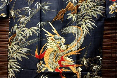 画像3: 日本着物　【龍　笹】　 Japanese Kimono (Dragons and bamboo grass)