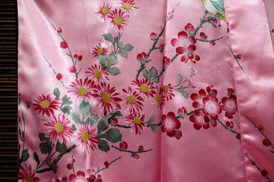画像2: 日本着物　【梅×鶯　ピンク】　 Japanese Kimono (Japanese Plum and Nightingale, Pink)