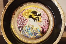 画像2: 装飾皿：【大】舞扇子　桜美人 (2)