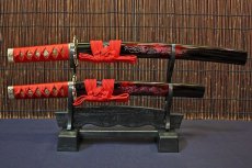 画像1: ミニミニ竜セット【マーブル　赤】　 Short Dragon Sword Set (Marble, Red) (1)
