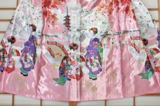 画像7: 日本着物　【桜舞子　ピンク】Long Length　 Japanese Kimono (Cherry Blossom and Geisha, Pink) Long length (7)