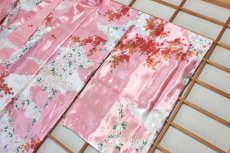 画像3: 日本着物　【桜舞子　ピンク】Long Length　 Japanese Kimono (Cherry Blossom and Geisha, Pink) Long length (3)