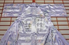 画像5: 日本着物　【いろは　パープル】Long Length　 Japanese Kimono (Calligraphy, Purple) Long length (5)
