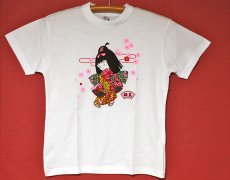 画像1: 白Ｔシャツ　「わらべ　- A Girl -」 White T-shirt (A  `Warabe`Girl) (1)
