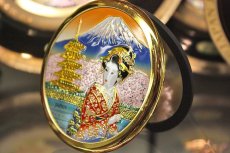 画像1: 手鏡　『富士山と桜美人』 (1)