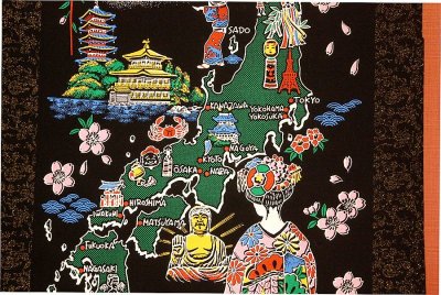 画像3: 【掛軸 地図舞妓 特大】Wall hanging Map of JAPAN.