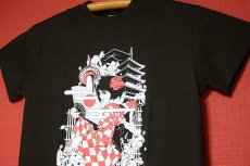 画像2: 黒Ｔシャツ　「京都ガール」　 Black T-shirt (Kyouto girl) (2)