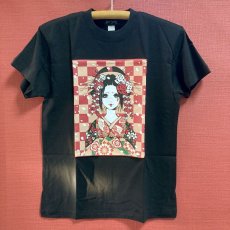 画像1: 黒Ｔシャツ　「花魁」 Black T-shirt (OIRAN) (1)