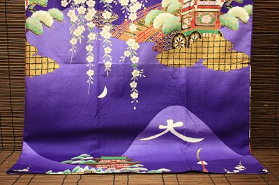 画像3: 日本着物　【大文字　紫】　 Japanese Kimono (Giant Character, Purple)
