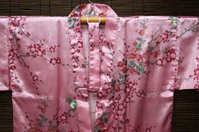 画像1: 日本着物　【梅×鶯　ピンク】　 Japanese Kimono (Japanese Plum and Nightingale, Pink)