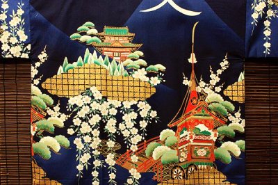 画像3: 日本着物　【大文字　紺】　 Japanese Kimono (Giant Character, Navy)