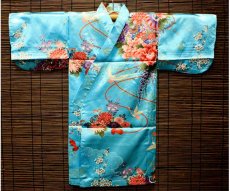 画像1: 子供用着物【鈴　華　鶴】　 Children`s Kimono (bell,flower,crane) (1)